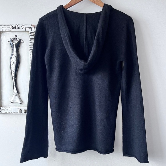 Shimera 100% Cashmere Quiet Luxury Black Hooded Women’s Sweater Size S - Picture 2 of 7